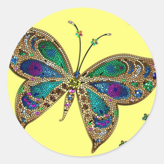 パープルバタフライ線維筋痛認識度シール ラウンドシール (正面)