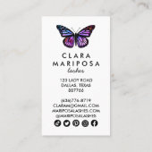 パープルバタフライ美しいヨガメイクアップウェルネス 割引カード (裏面)