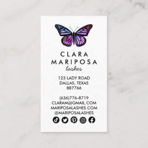 パープルバタフライ美しいヨガメイクアップウェルネス 割引カード