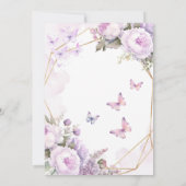 パープルバタフライ薄紫ガーデンパーティー80th、誕生日 招待状 (裏面)