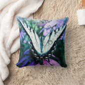 パープルバタフライ装飾用クッション クッション (ブランケット)