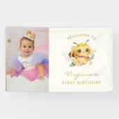 パープルバタフライ誕生日バナー 横断幕 (横)