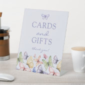 パープルバタフライ誕生日 台座サイン (インサイチュ)