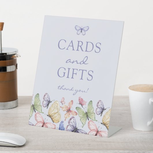 パープルバタフライ誕生日 台座サイン (インサイチュ)