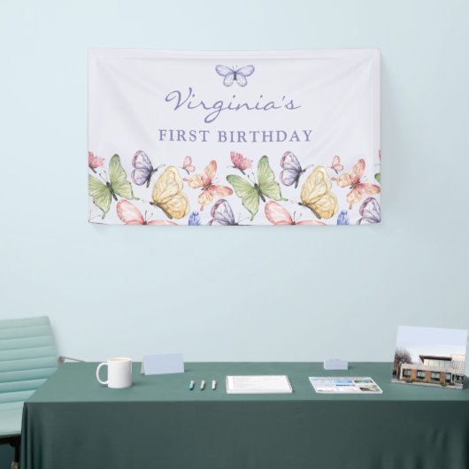 パープルバタフライ誕生日 横断幕 (トレードショー)
