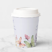 パープルバタフライ誕生日 紙コップ (左)