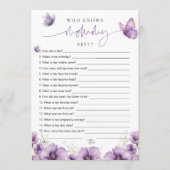 パープルバタフライ誰がママを知っ最高のている?ゲームカード アドバイスカード (正面)