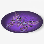 パープルバタフライ31紙プレート ペーパープレート (アングル)