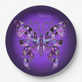 パープルバタフライ31紙プレート ペーパープレート