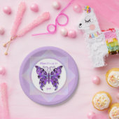 パープルバタフライ31紙プレート ペーパープレート (パーティー)