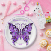 パープルバタフライ31紙プレート ペーパープレート (パーティー)