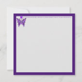 パープルバタフライ31 フラットグリーティングカード カード (裏面)