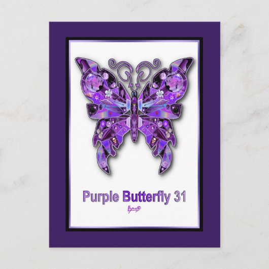 パープルバタフライ31 ポストカード (正面)