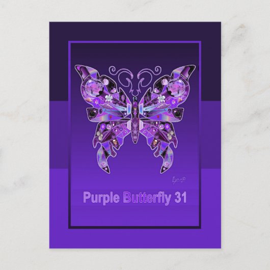 パープルバタフライ31 ポストカード (正面)
