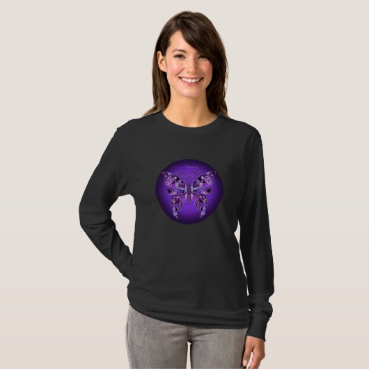 パープルバタフライ31 Tシャツ (正面フル)