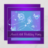 パープルバタフライ6thバースデーパーティー 招待状 (正面/裏面)