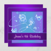 パープルバタフライ9thバースデーパーティー招待9 招待状 (正面/裏面)