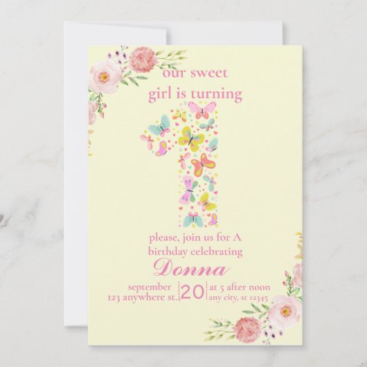 パープルバタフライ オリリトルバタフライ 招待状 (正面)