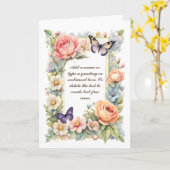 パープルバタフライ&ビッグローズ カスタマイズカード カード (黄色い花)