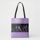 パープルバタフライ&フローラガーデンエステティックトートバ トートバッグ (正面)