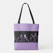 パープルバタフライ&フローラガーデンエステティックトートバ トートバッグ (裏面)