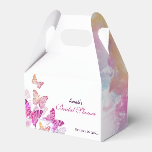 パープルバタフライ ブライダルシャワーフェイバーボックス フェイバーボックス (正面サイド)