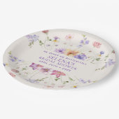 パープルバタフライ ブライダルシャワー ペーパープレート (アングル)