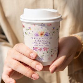 パープルバタフライ ブライダルシャワー 紙コップ