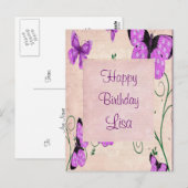 パープルバタフライ ポストカード (正面/裏面)