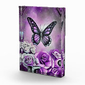 パープルバタフライ＆ローズ フォトブロック (右)