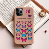 パープルバタフライ iPhoneケース
