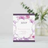 パープルバタフライ RSVP 返信カード (スタンド正面)