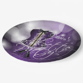 パープルバチェロレッテデザイン ペーパープレート (アングル)