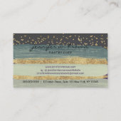 パープルバックグラウンドベーカリー輝くウェディングケーキ 名刺 (裏面)