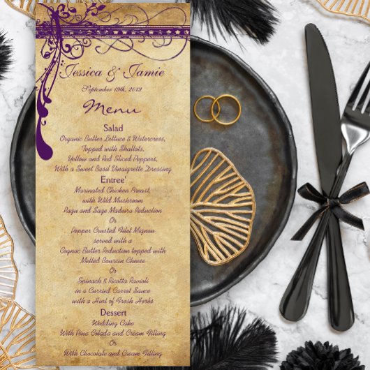 パープルバック素朴ヤードまたは中世ルネッサンス メニュー