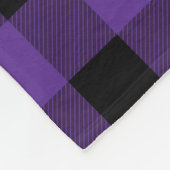 パープルバッファローカントリーランバージャックプレイド フリースブランケット (角)