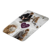 パープルバッファロープライド雪のフォトホリデー マグネット (左側)