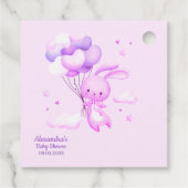 パープルバニーうさぎ赤ちゃんシャワーありがとう フェイバータグ (裏面)