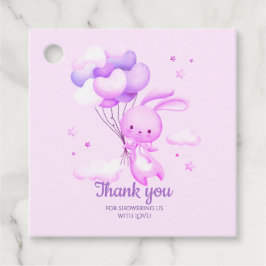 パープルバニーうさぎ赤ちゃんシャワーありがとう フェイバータグ