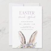 パープルバニーイースターブランチ&エッグ狩り招待状 招待状 (正面)
