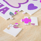 パープルバニーパーソナライズされたキッズ ジグソーパズル (側面)