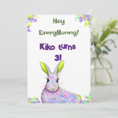 パープルバニーパーティー招待状 招待状 (スタンド正面)