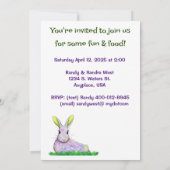 パープルバニーパーティー招待状 招待状 (裏面)