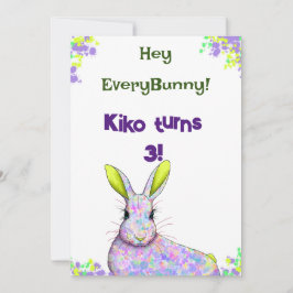 パープルバニー パーティー ご招待カード 招待状