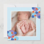 パープルバブリー男の赤ちゃん誕生発表 案内状 (裏面)