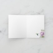 パープルバラとハミングバード サンキューカード (内部)