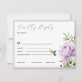 パープルバラとハミングバード 出欠カード (正面)