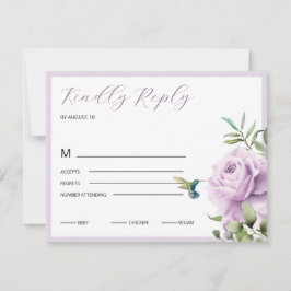 パープルバラとハミングバード 出欠カード