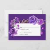 パープルバラと金ゴールドリーフキンセアニェラ 出欠カード (裏面)