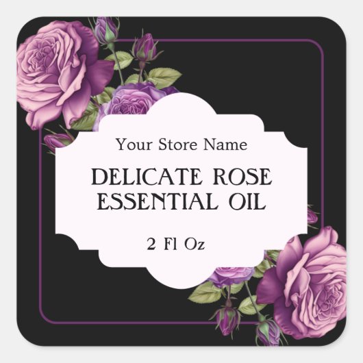 パープルバラウィッチクラフトステッカー スクエアシール (正面)